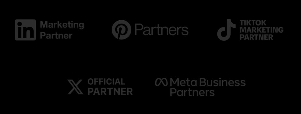 LinkedIn Marketing Partner, Pinterest Partners, TikTok Marketing Partner, X Official Partner and Meta Business Partners