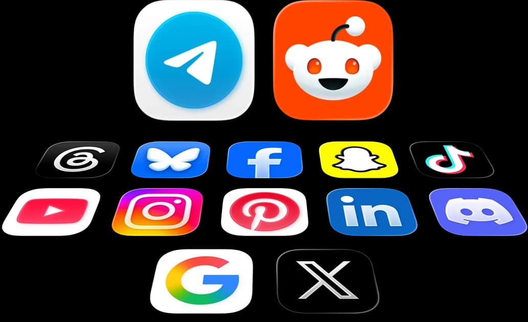 Telegram and Reddit above the other networks Zernio supports