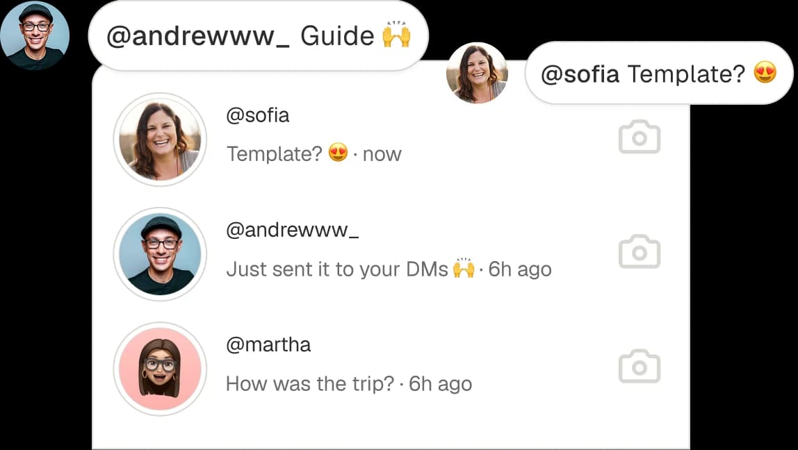A unified inbox with replies to comments from several people