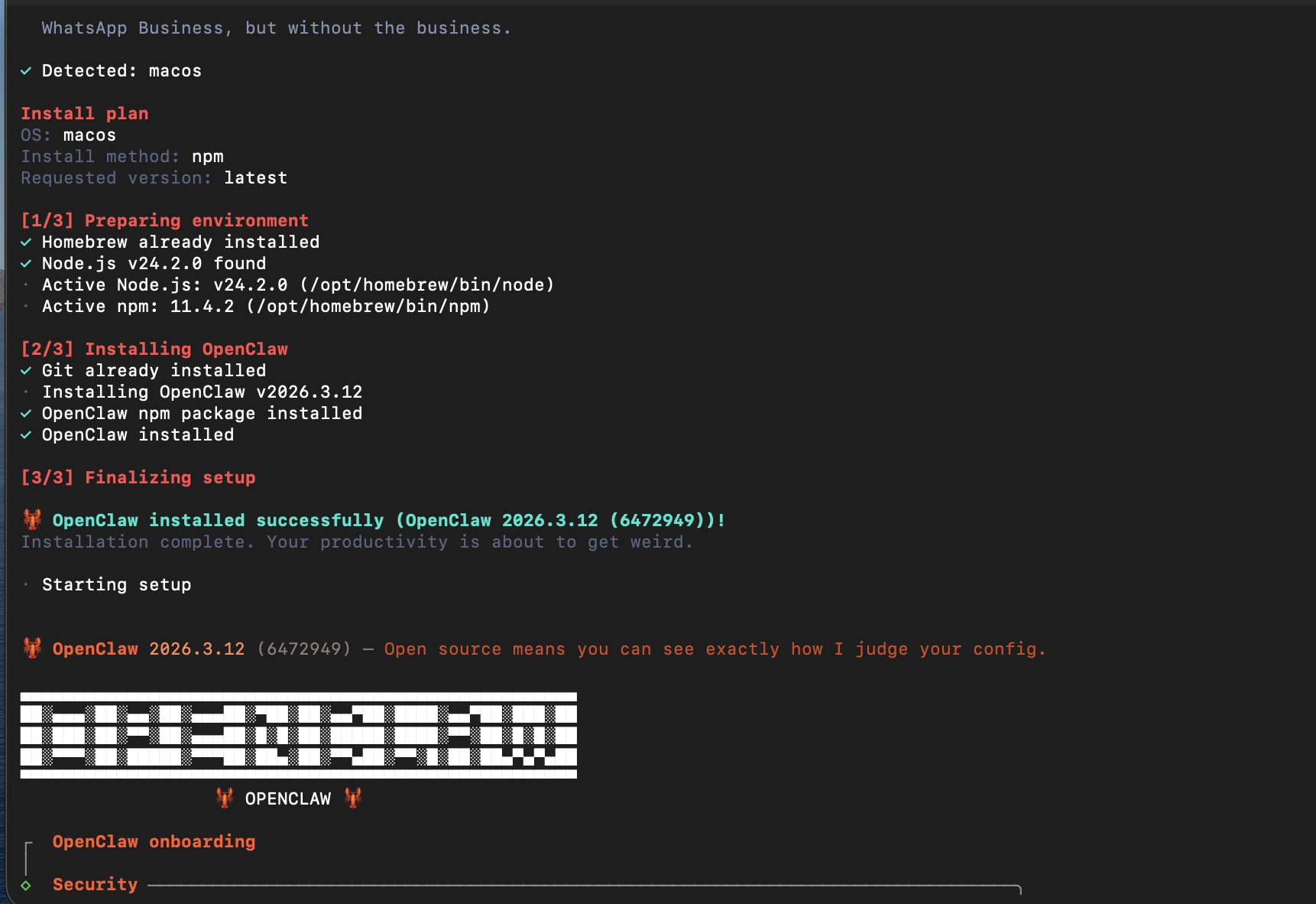 install openclaw