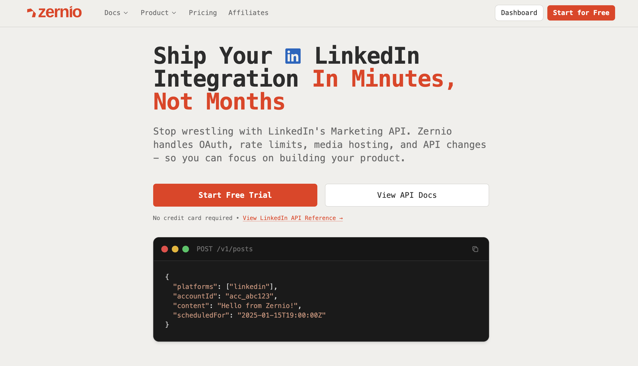 Zernio is LinkedIn Community Management API alternative