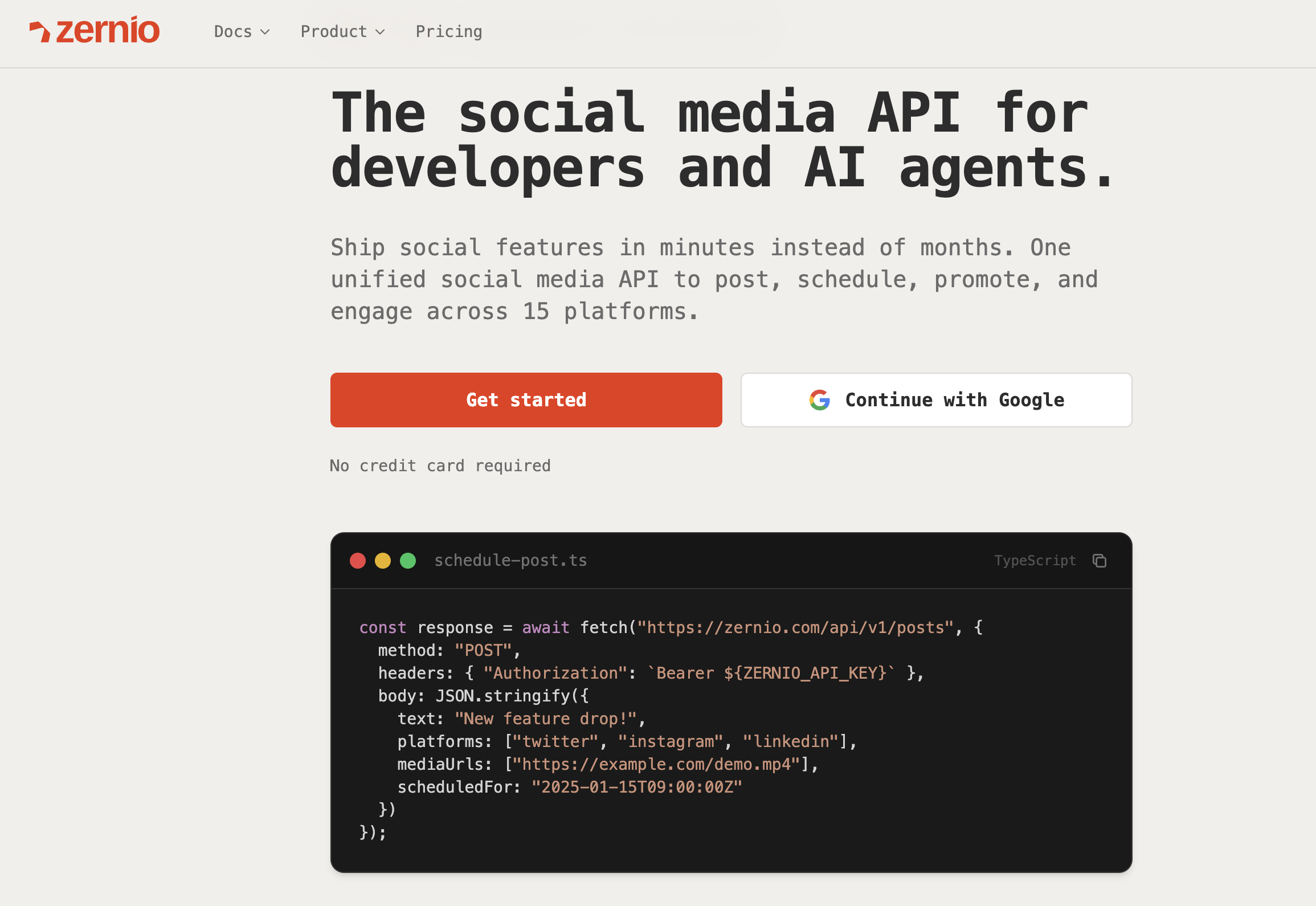 zernio for x scheduling api