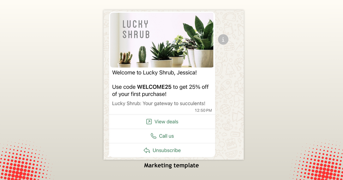 WhatsApp marketing template