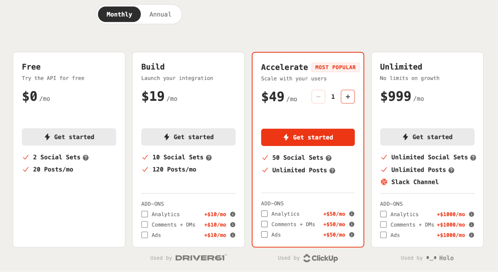 zernio pricing