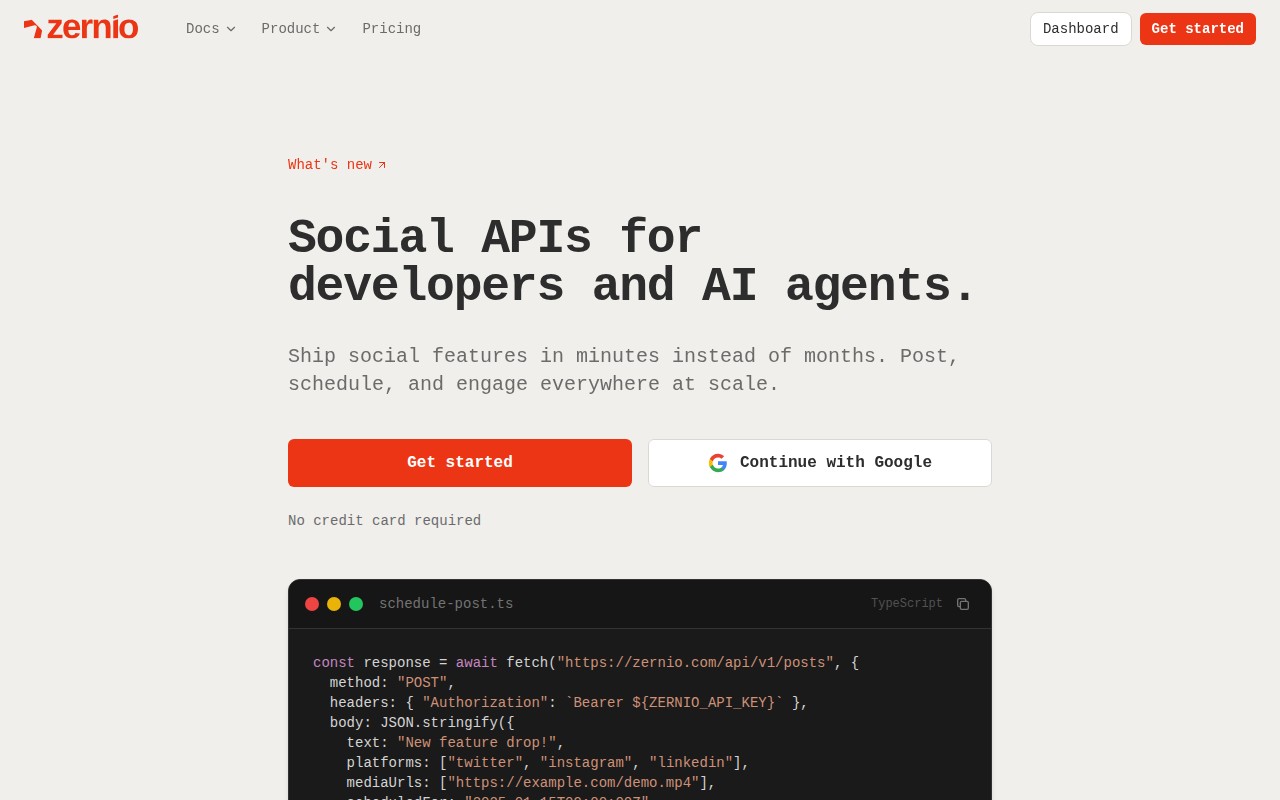 Zernio Dashboard - Social APIs for Developers